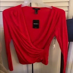 Forever 21 red wrap top